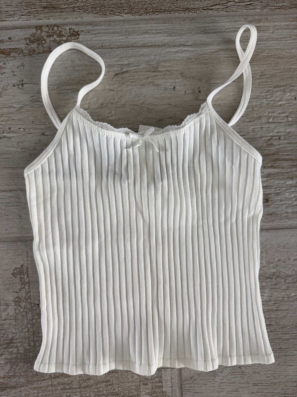 Zara White Ribbed Cami
